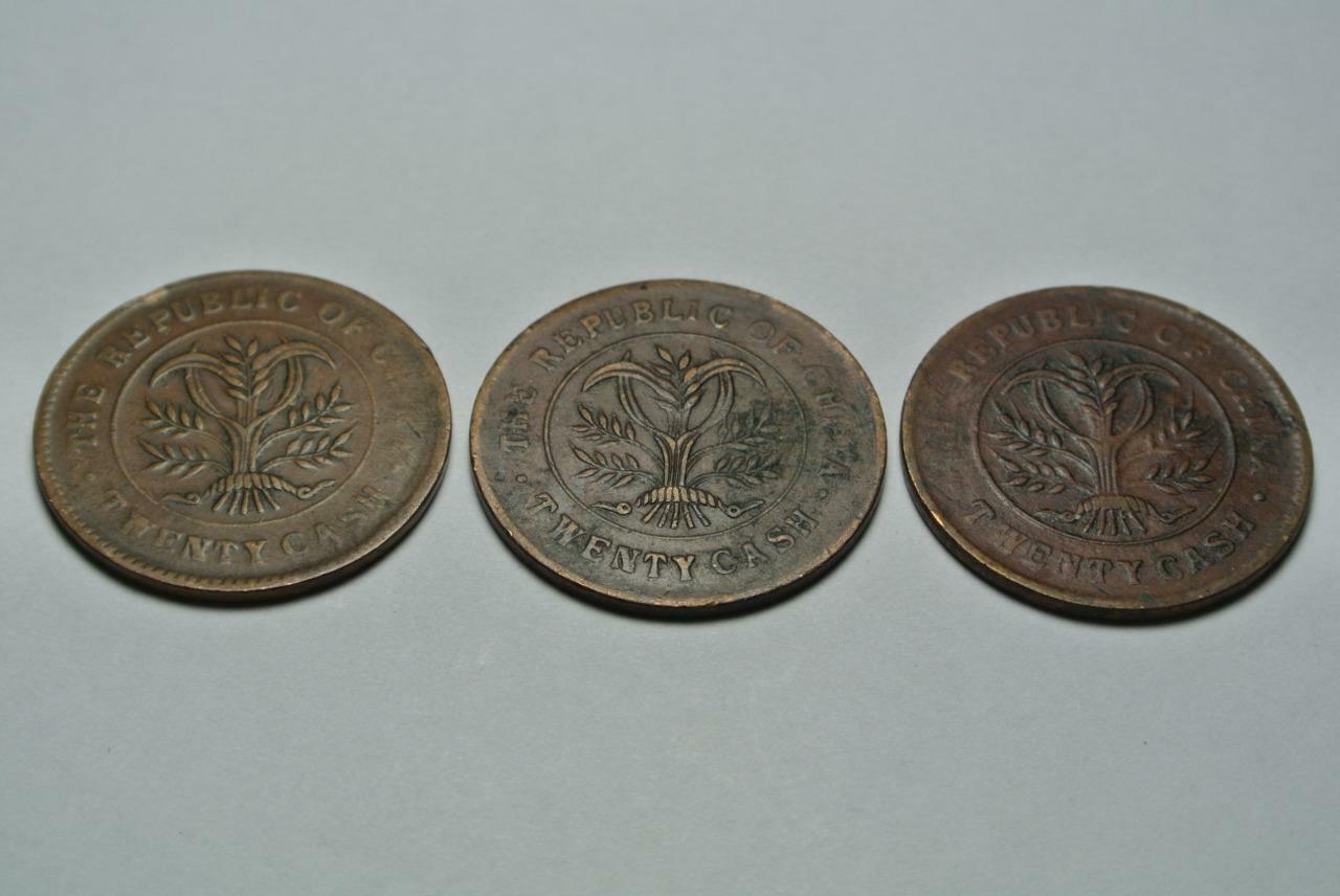 6 - Three China 20 Cash Copper Coins, Circulated Grades - C7467 - Fresh Stock Dated February 2026
