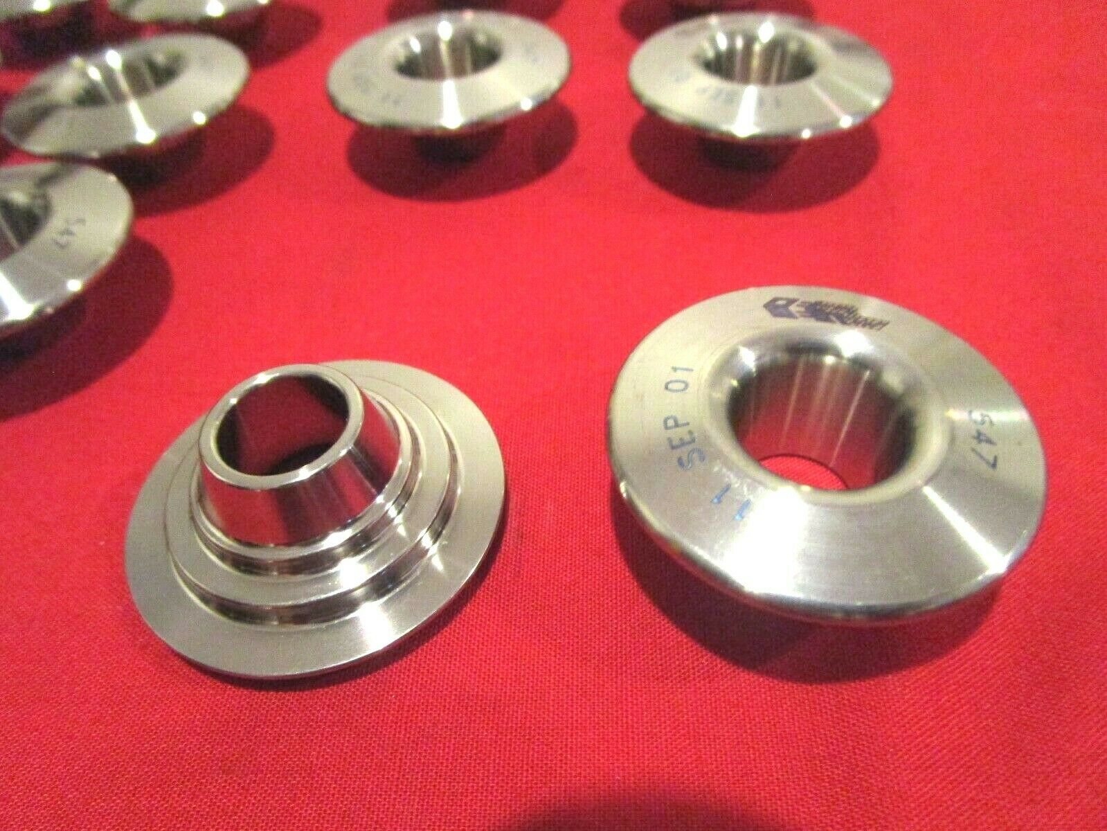 DEL WEST 547  TITANIUM  RETAINERS 1.350 OD Nascar Valve Springs - Fresh Stock Dated February 2026