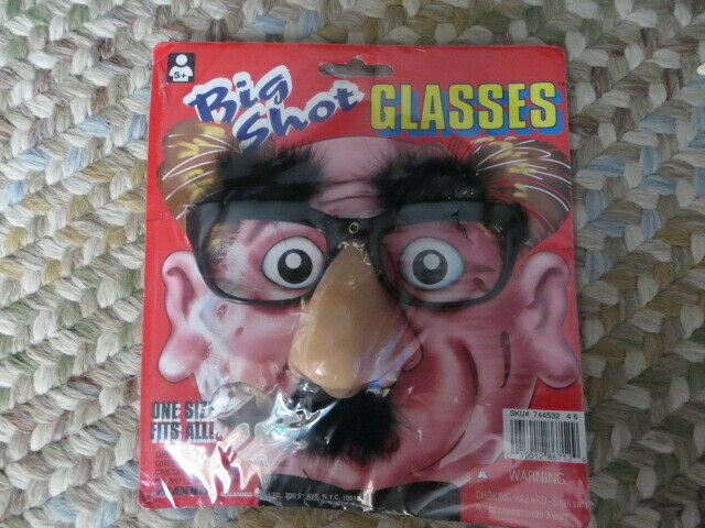 Mr. Boss Groucho Marx Funny Nose Disguise Glasses Bushy Eyebrows and Mustache - Fresh Stock Dated February 2026