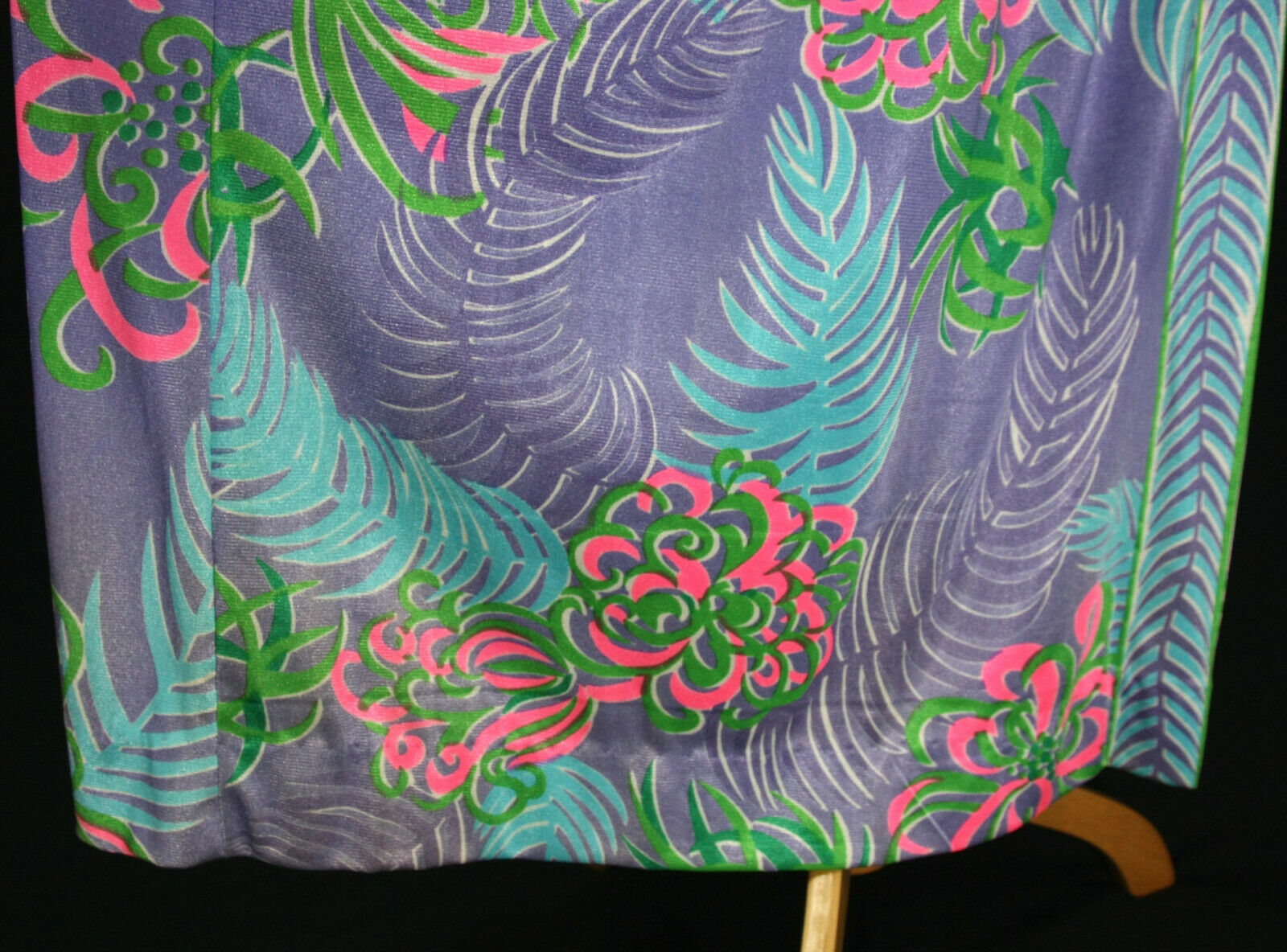 Vtg 1970s Roxanne Perfection Fit Wrap Maxi Skirt Sarong Purple Floral UNWORN - S - Fresh Stock Dated March 2026