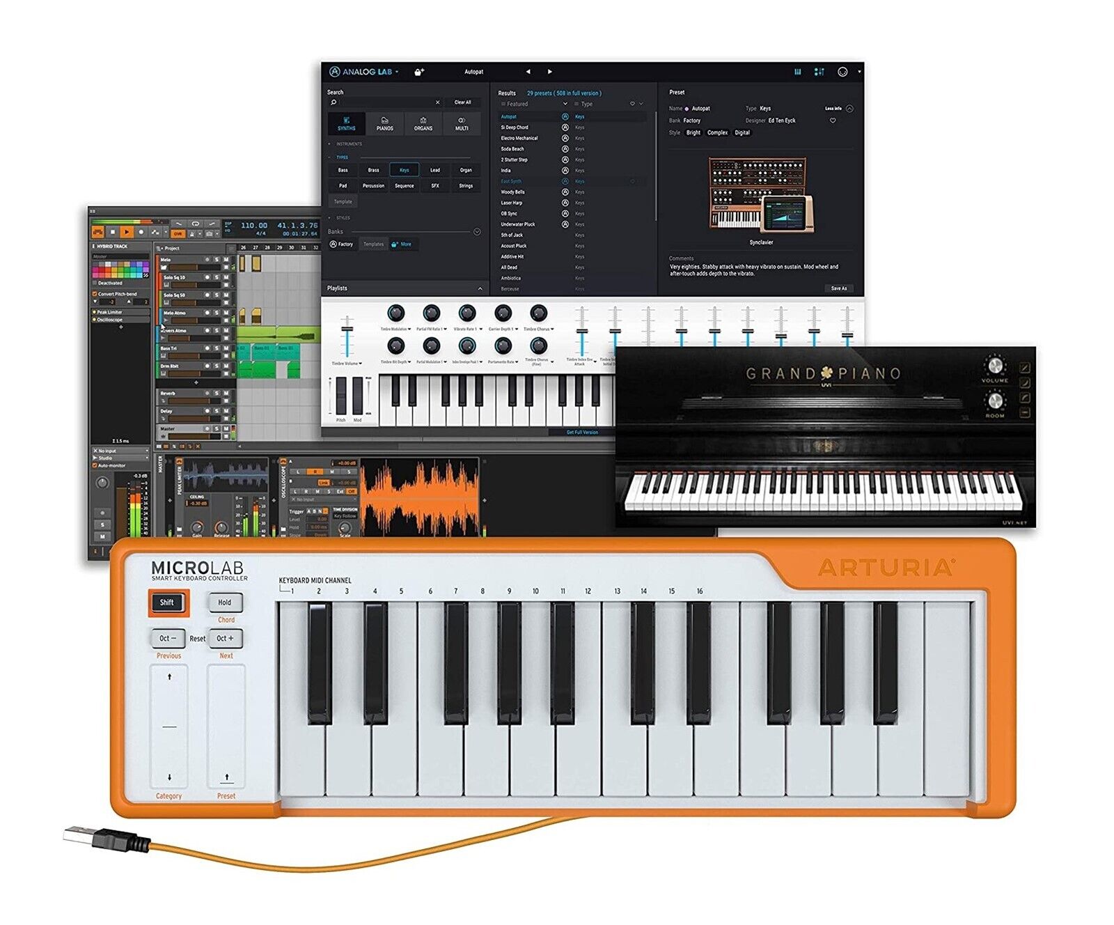 Arturia MicroLab Orange DAW / Smart Keyboard Controller NIB - Fresh Stock Dated February 2026
