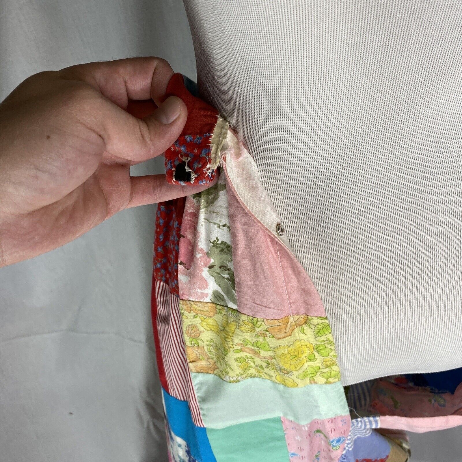 Vintage 50s 60s Patchwork Quilt Maxi Skirt 24.5