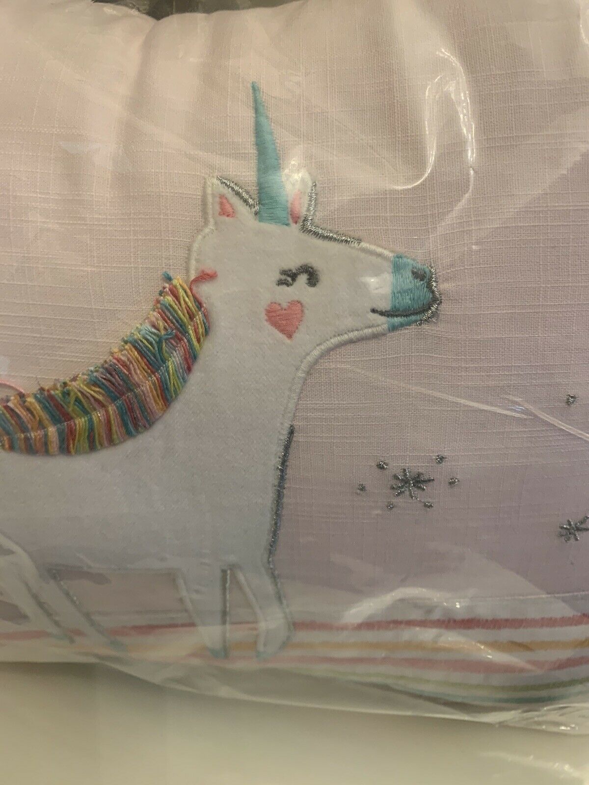 pottery barn Unicorn rainbow heart pillow pink girl room PONY Molly horse gift - Fresh Stock Dated December 2025