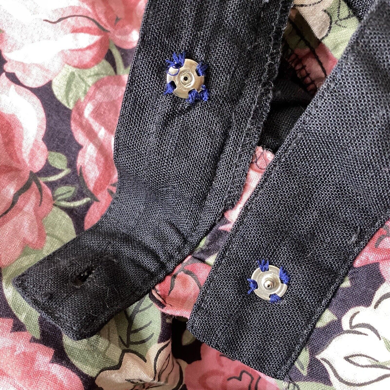 Lanz Gunne Style 80s Vintage Black Pink Floral Prairie Skirt Pocket USA Made - Fresh Stock Dated March 2026