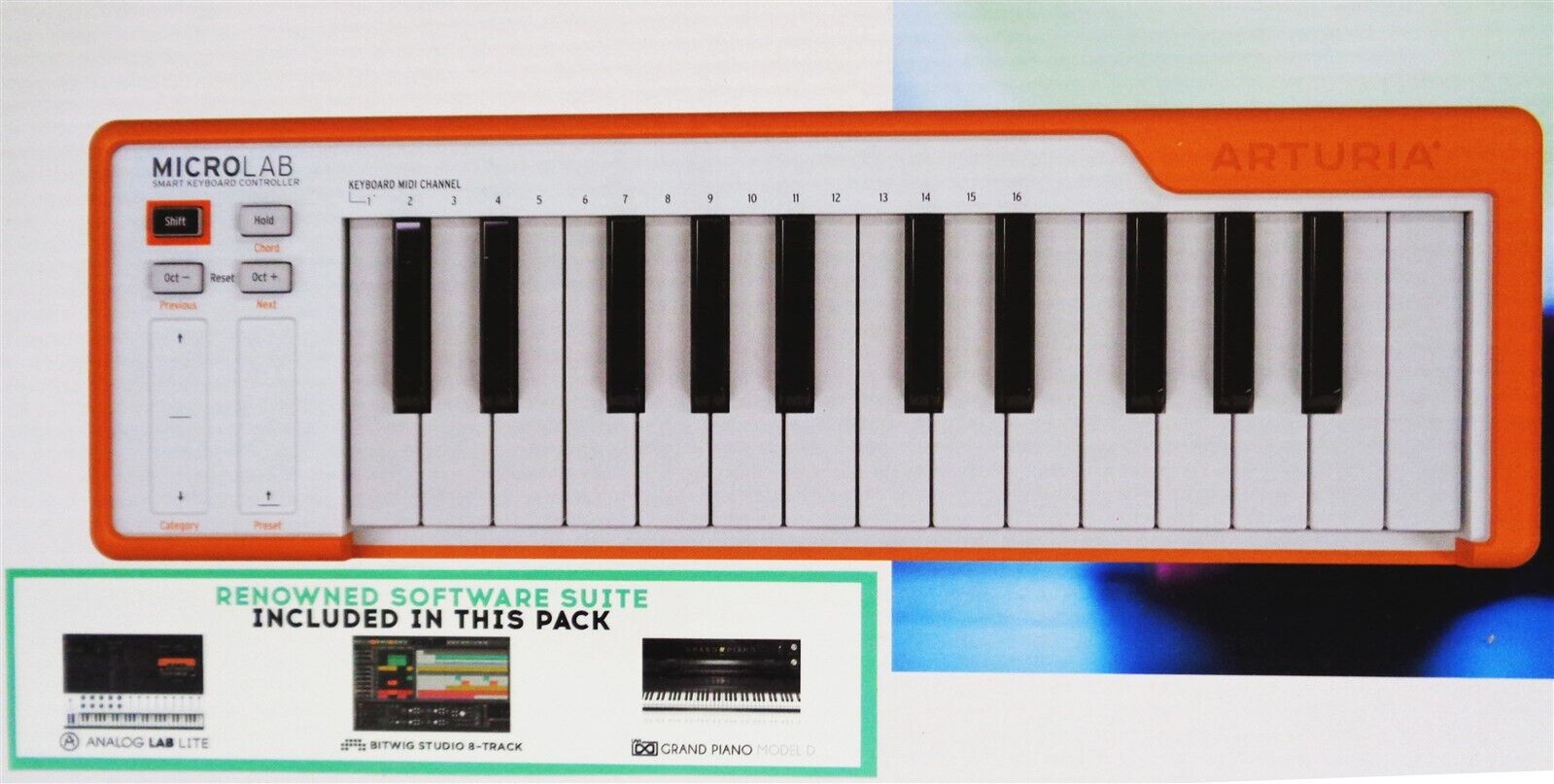 Arturia MicroLab Orange DAW / Smart Keyboard Controller NIB - Fresh Stock Dated February 2026