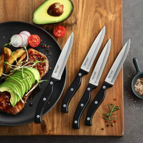 McCook MC55 8PCS Steak Knife Set Full Tang Stainless Steel Steak Knives - Fresh Stock Dated December 2025