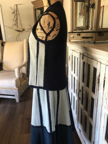 Vintage BoHo Hippie Retro 1970 Suede Skirt And Vest Blue - Fresh Stock Dated February 2026