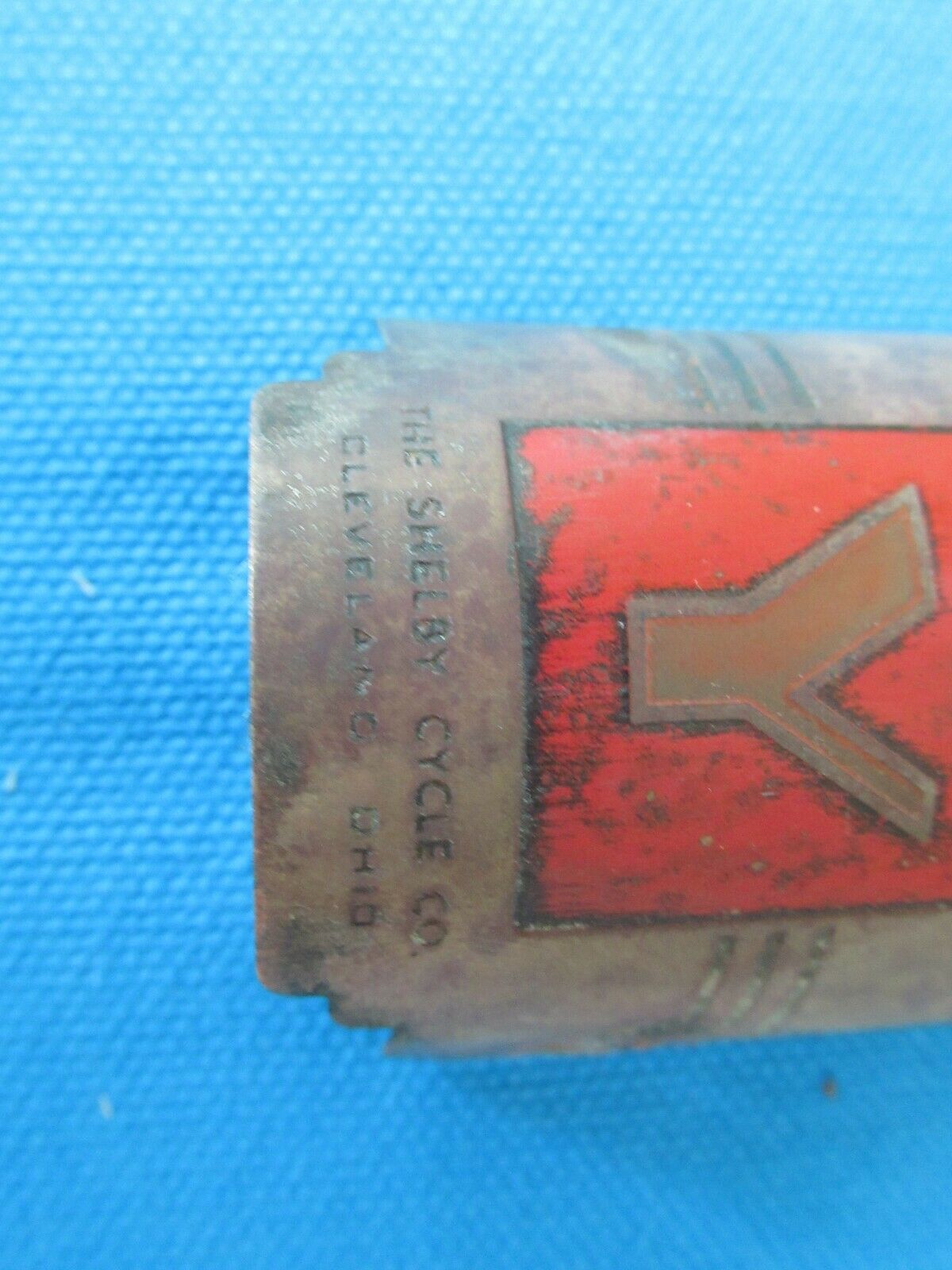 Vintage Shelby Brass Bicycle Head Badge 5