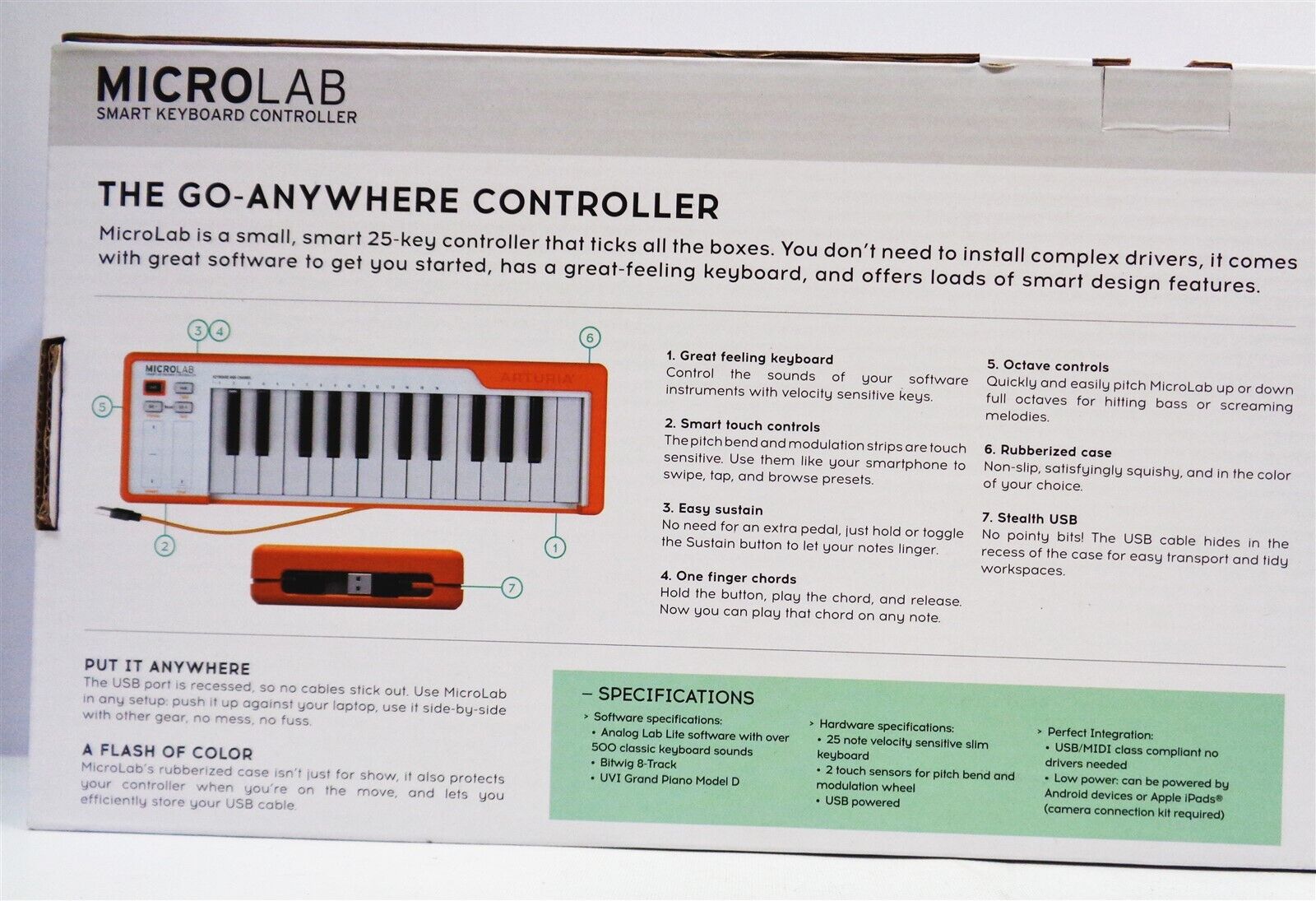Arturia MicroLab Orange DAW / Smart Keyboard Controller NIB - Fresh Stock Dated February 2026