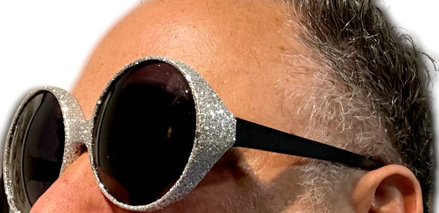 BIG SILVER GLITTER ROUND SUNGLASSES Funny Clown Clout Pop Star Eye Glasses Shade - Fresh Stock Dated February 2026