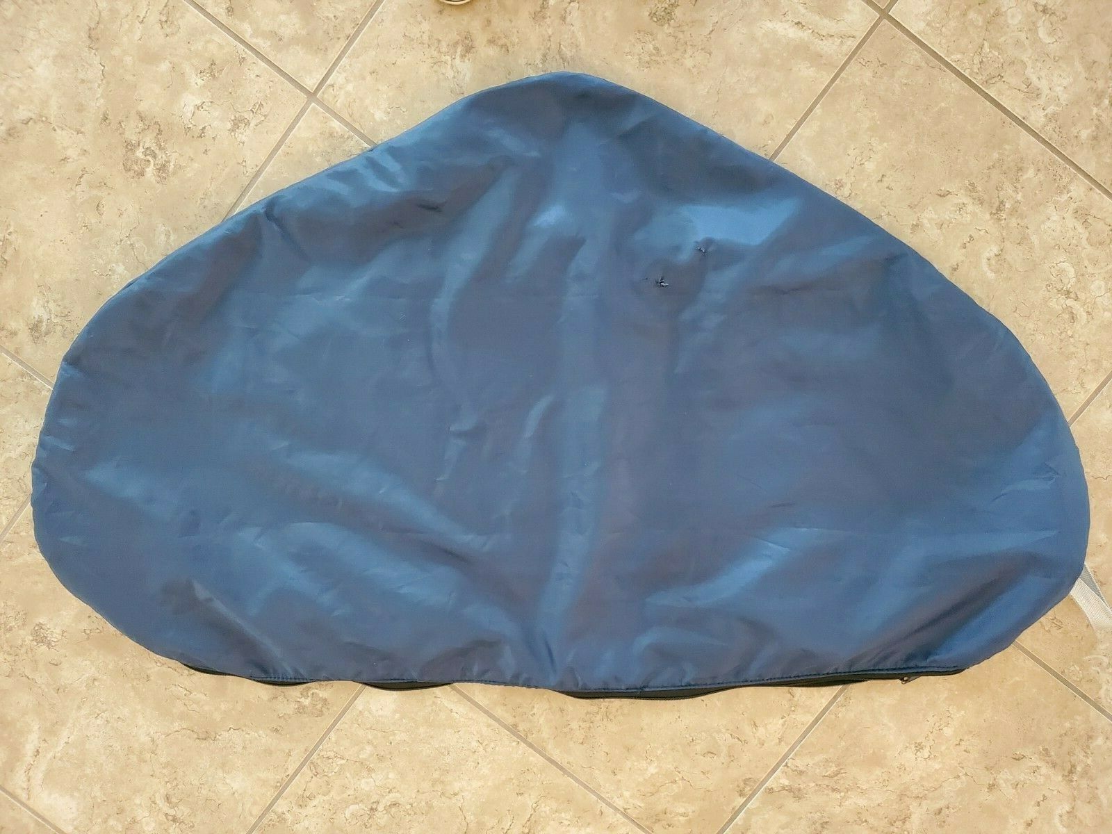 Dover Saddlery Blue nylon fleece-lined zip English saddle cover carrier 45