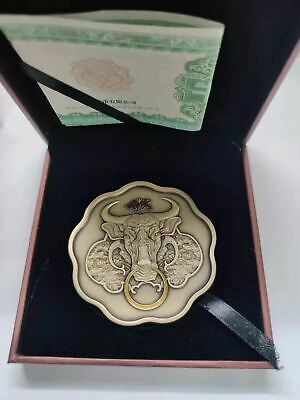 China Shenyang 2021 Lunar Year Ox Zodiac Scallop Brass Medal 60mm COA - Fresh Stock Dated February 2026