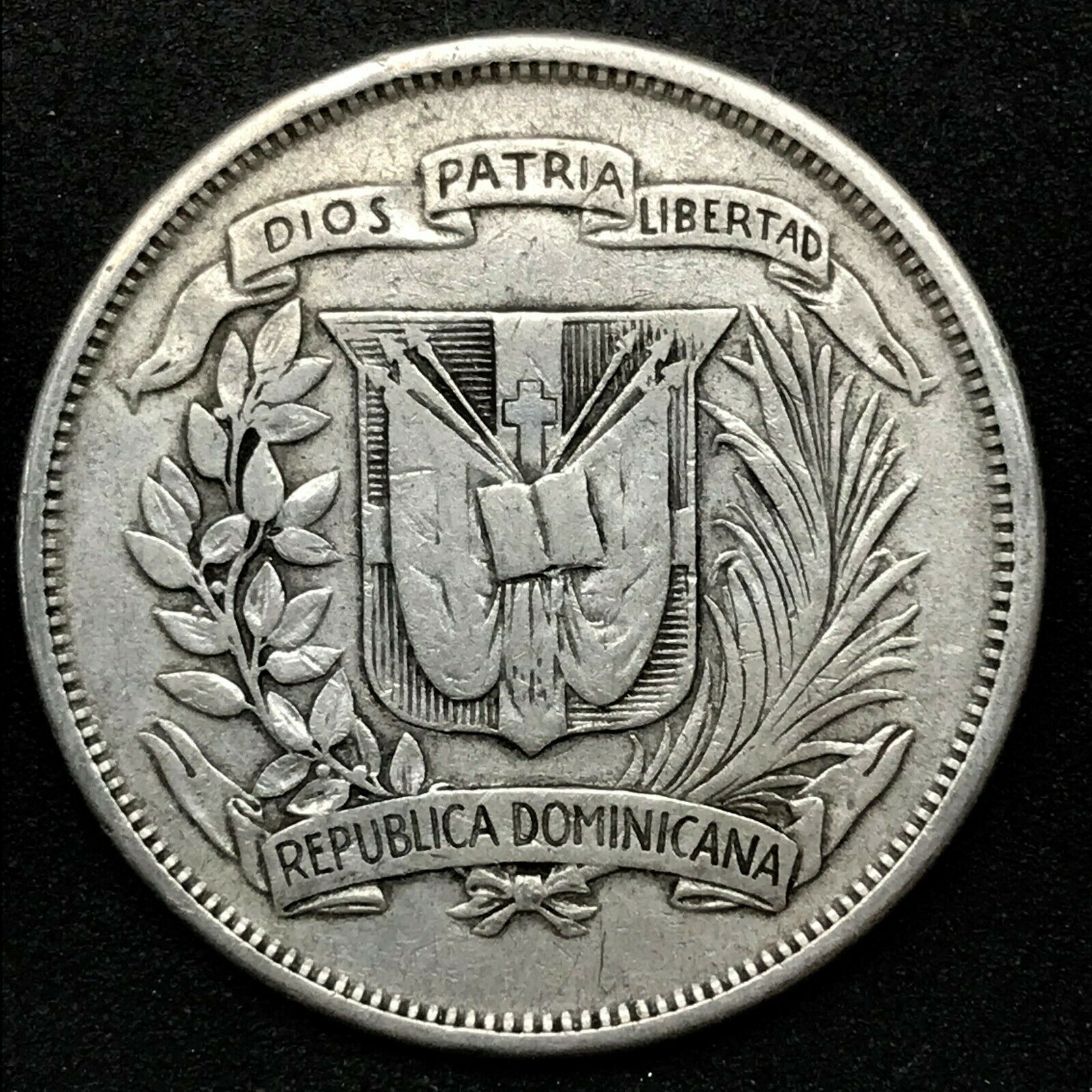 1960 Dominican Republic MEDIO - 1/2 Peso 0.900 Silver Coin KM #21 Item #1 - Fresh Stock Dated December 2025
