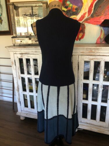 Vintage BoHo Hippie Retro 1970 Suede Skirt And Vest Blue - Fresh Stock Dated February 2026