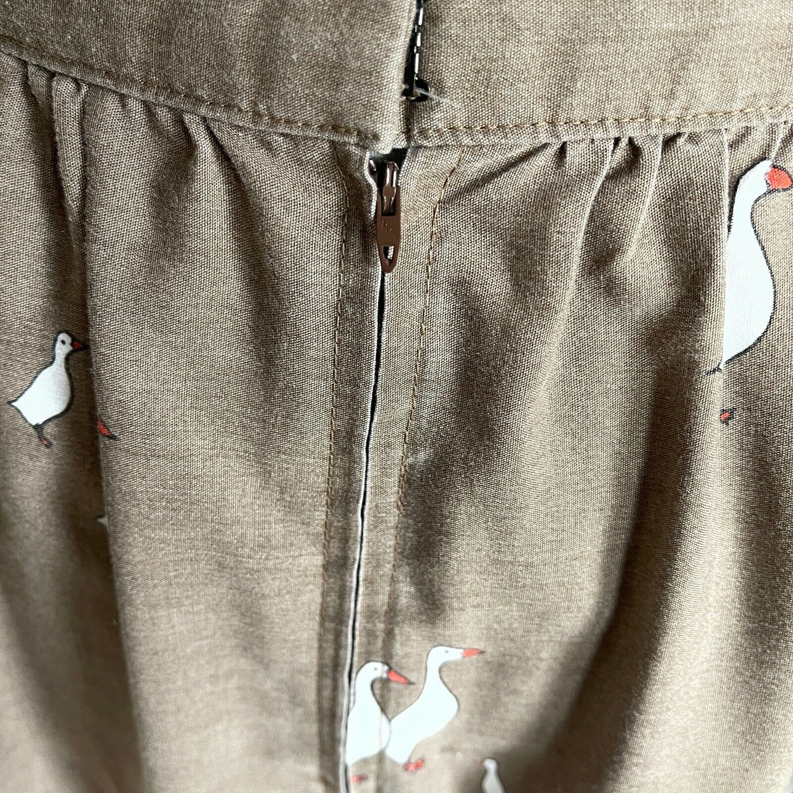 Vintage Novelty Print Skirt Ducks Midi Circle Skirt Housewife Handmade 1960s - Fresh Stock Dated December 2025