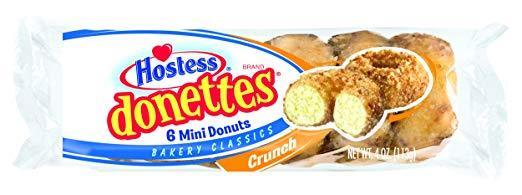 NEW Box Hostess Crunch Mini Donuts Donettes, 4 Ounce, a Box of 10 Count - Fresh Stock Dated February 2026