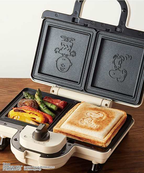 Peanuts Snoopy BRUNO Hot Sandwich Maker Double BOE069-ECRU 100V Japan Domestic - Fresh Stock Dated December 2025