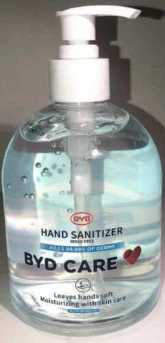 Hand Sanitizer Rinse Free Large 1ea 16.9oz Blt by BYD Care-Kills 99.9% Germs-SHI - Fresh Stock Dated February 2026