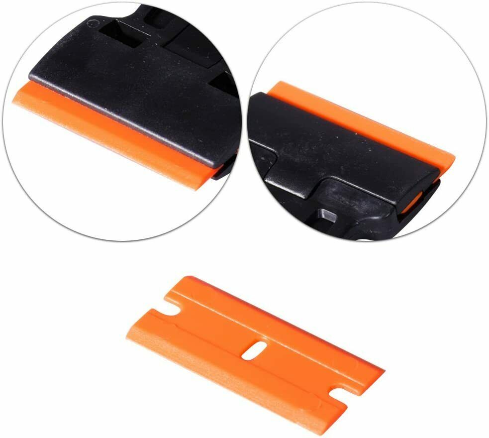 100Pcs Plastic Razor Blades + Razor Scraper Double Edged Sticker Removal Tool US - Fresh Stock Dated February 2026