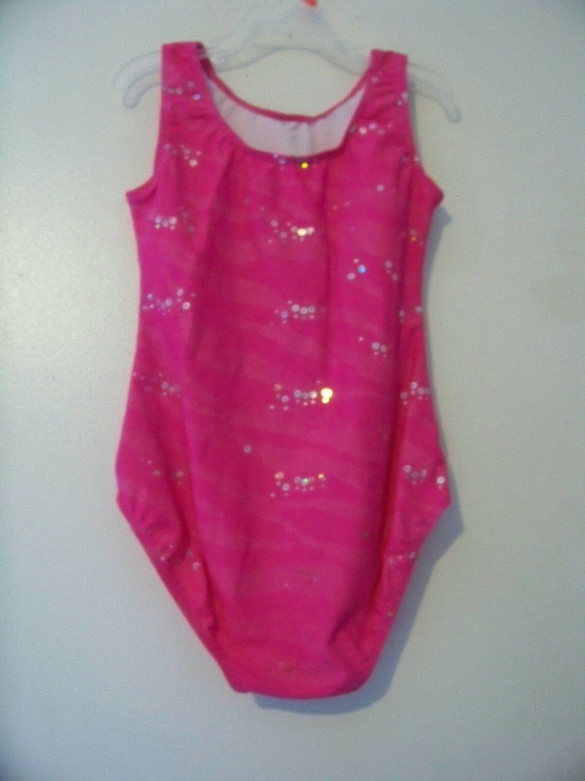 Girls Pink Sparkly Leotard by Eurotard Size Medium Lined Front EUC!! - Fresh Stock Dated December 2025