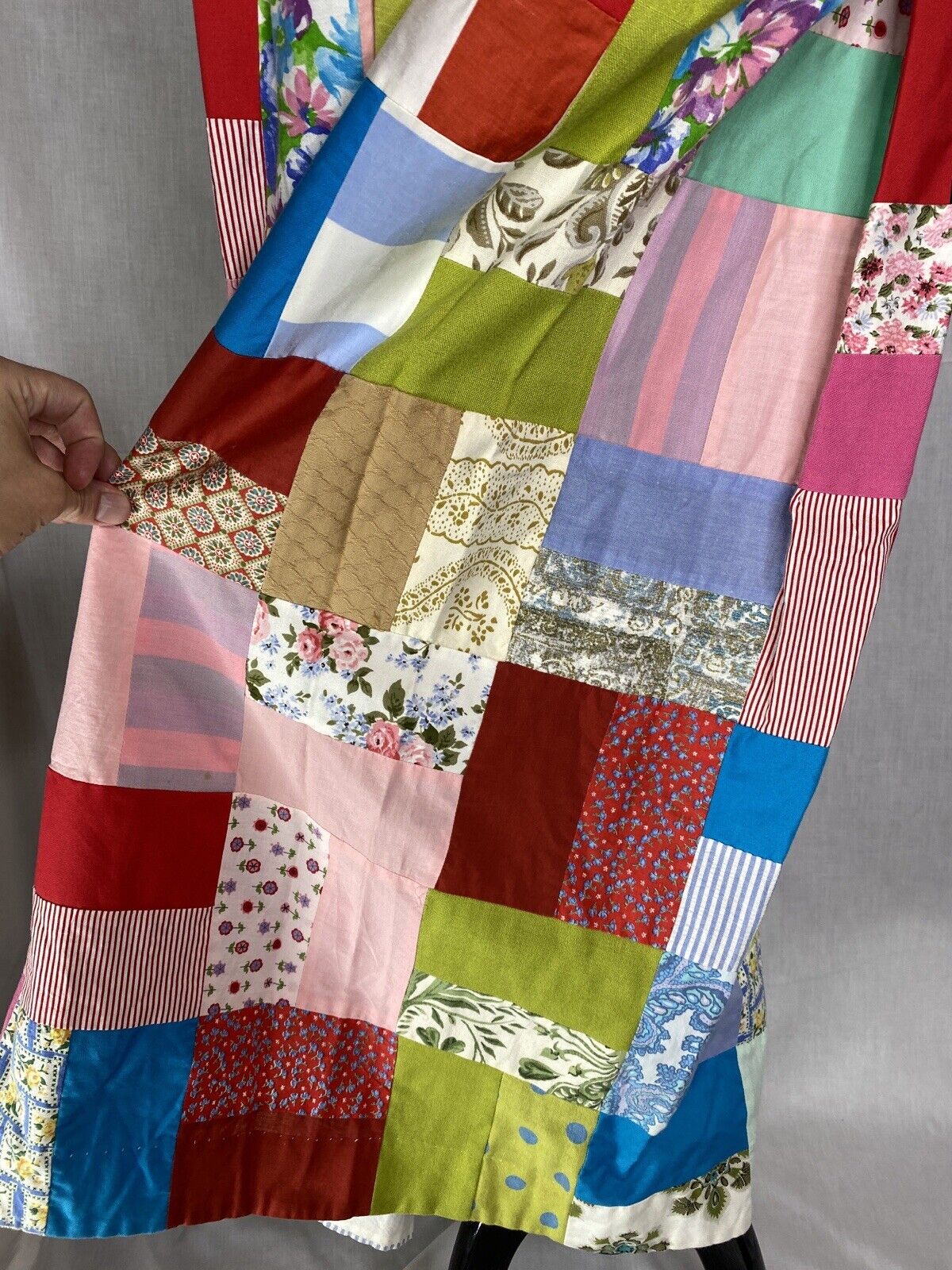 Vintage 50s 60s Patchwork Quilt Maxi Skirt 24.5