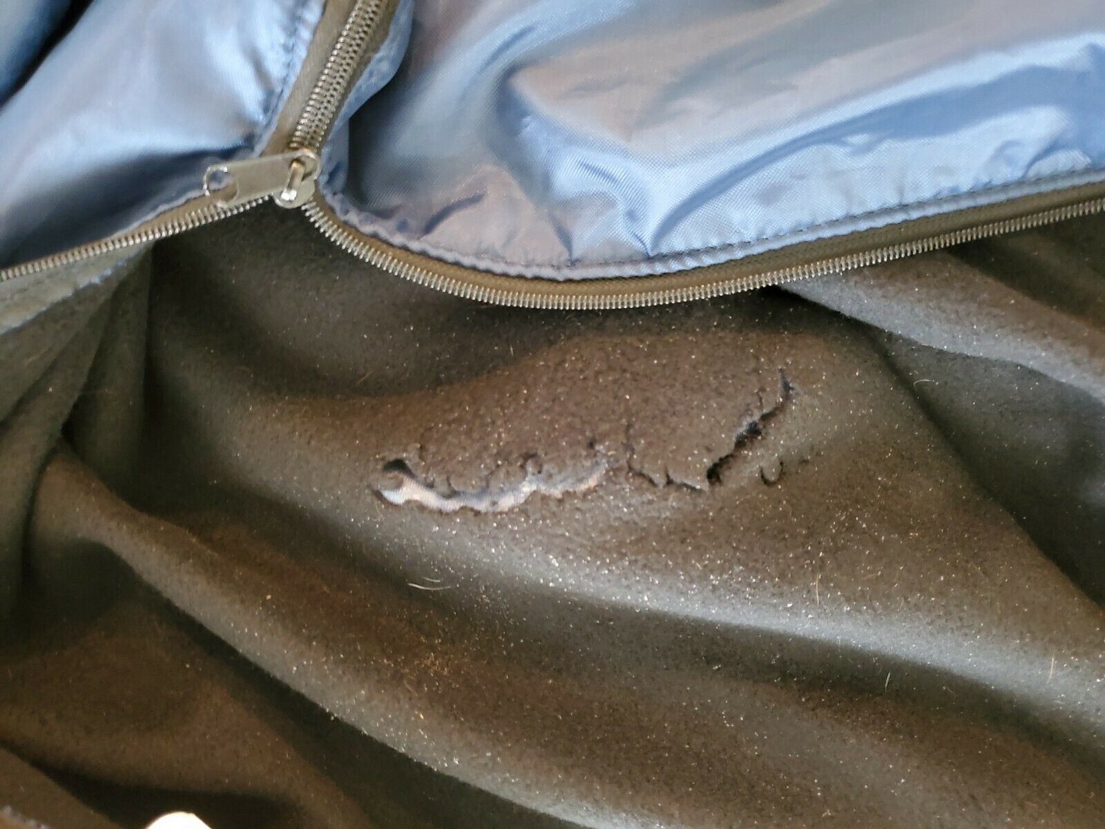 Dover Saddlery Blue nylon fleece-lined zip English saddle cover carrier 45