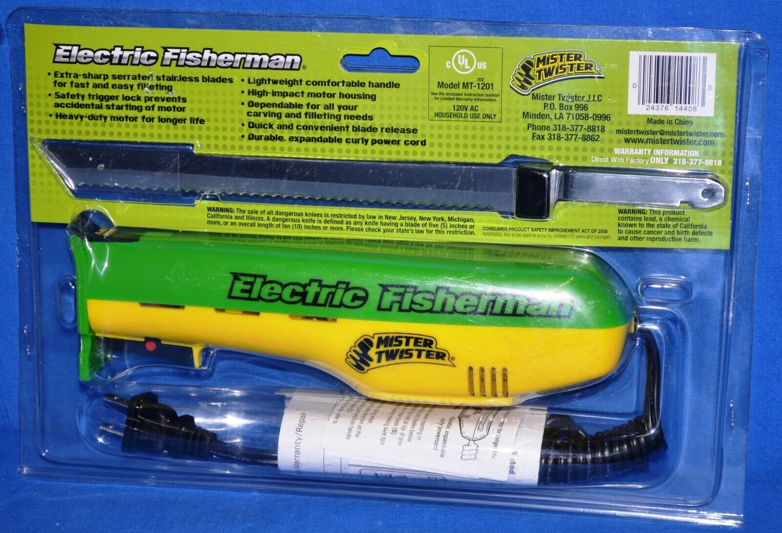 Mister Twister Electric Fisherman Knife MT-1201 NEW - Fresh Stock Dated February 2026