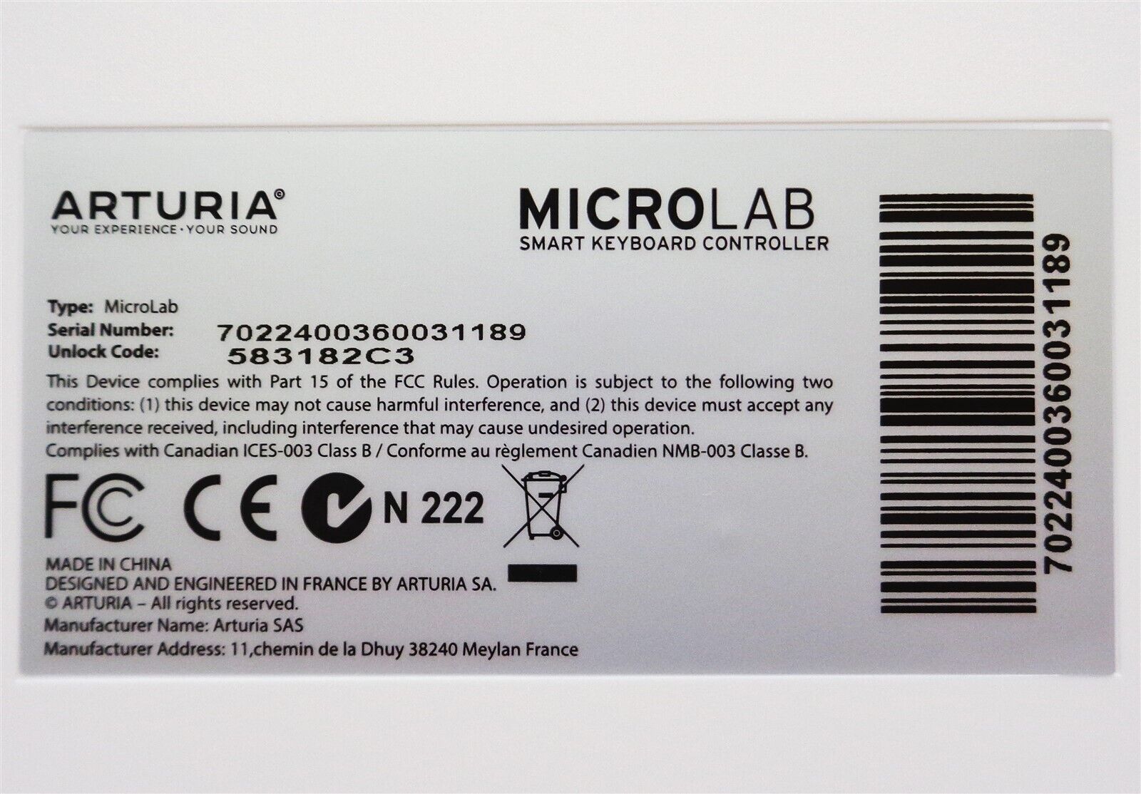 Arturia MicroLab Orange DAW / Smart Keyboard Controller NIB - Fresh Stock Dated February 2026