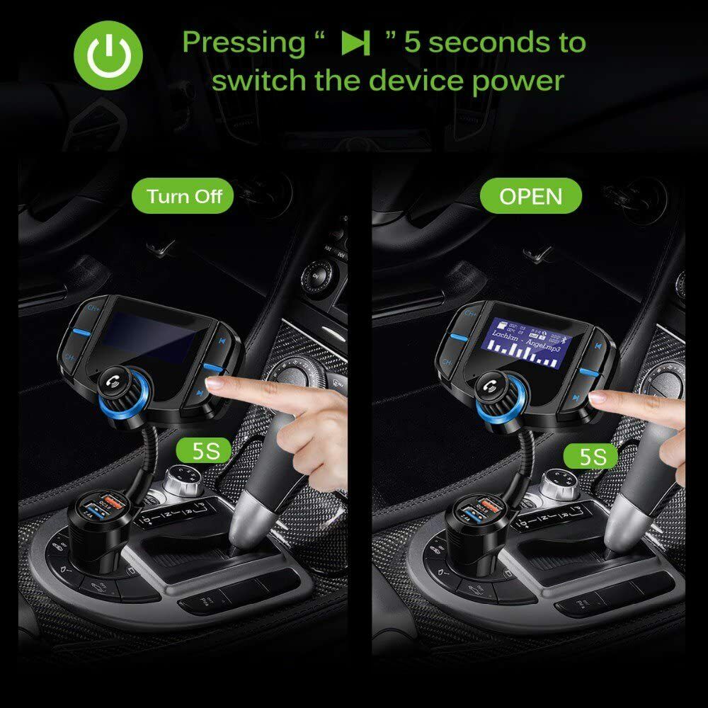 Wireless Bluetooth FM Transmitter Adapter Car Hands-free For iPhone Samsung LG - Fresh Stock Dated February 2026