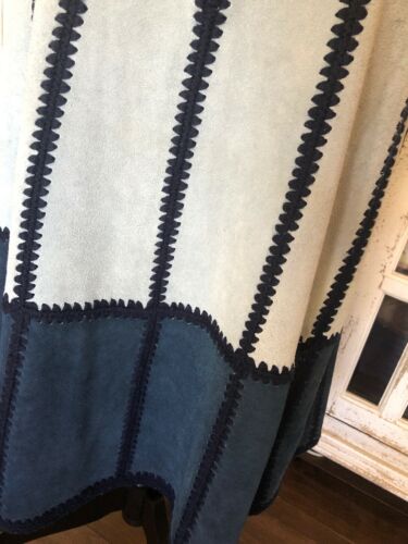 Vintage BoHo Hippie Retro 1970 Suede Skirt And Vest Blue - Fresh Stock Dated February 2026