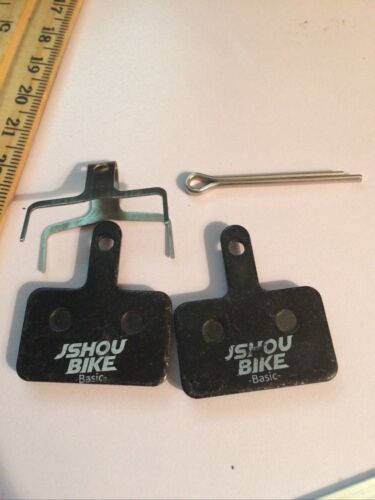 2PCS Black JSH Bicycle Resin Disc Brake Pads for Mountain Bikes New Open Pack - Fresh Stock Dated December 2025