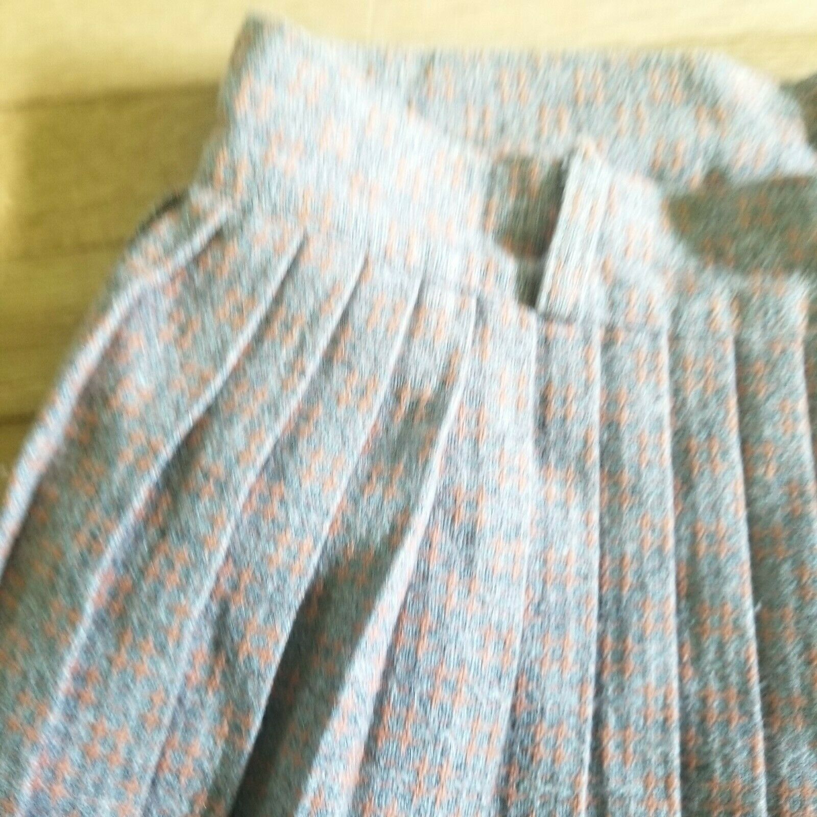 Vintage Patterned Wool Skirt Small / Pleated / 1960's to 1970's High Waisted - Fresh Stock Dated February 2026