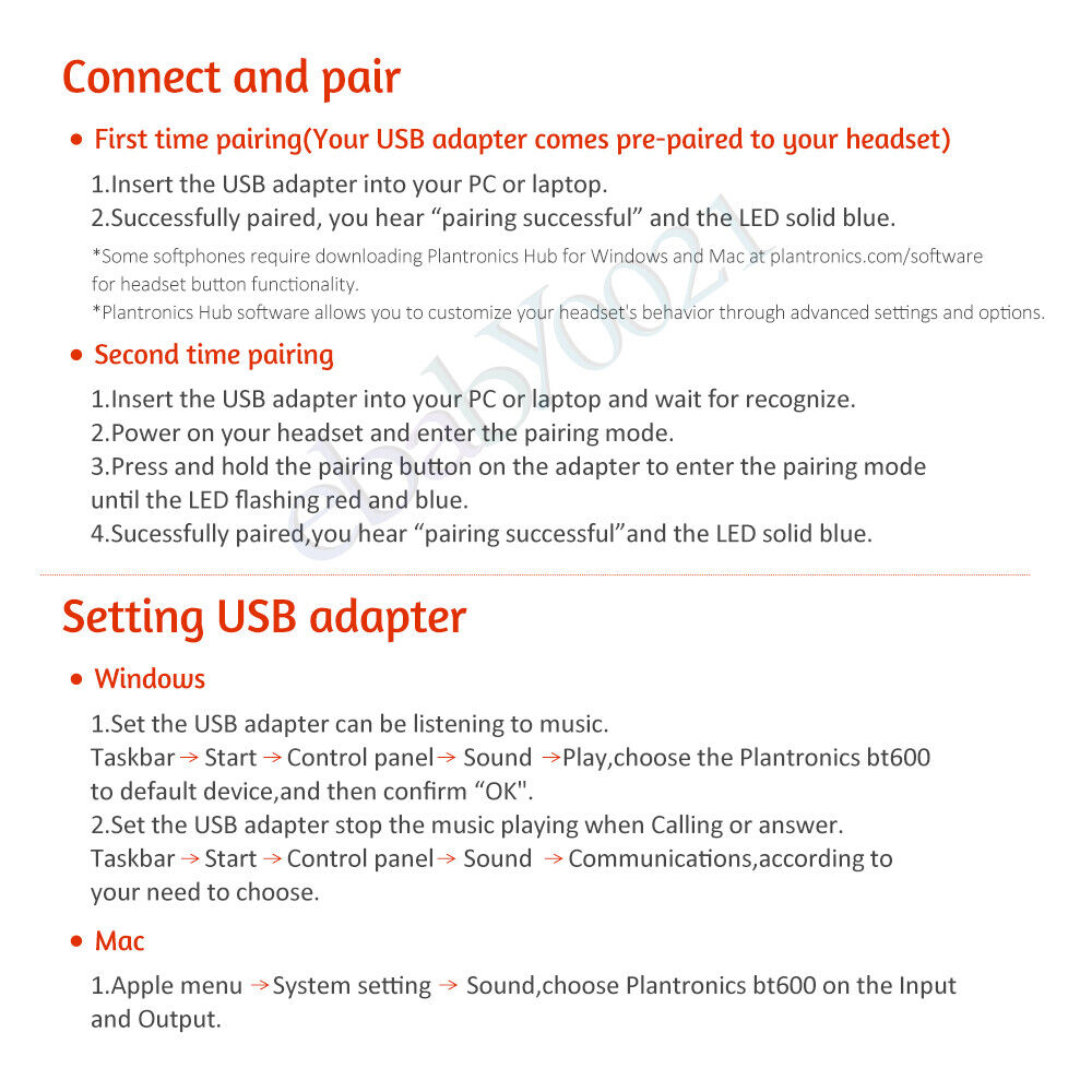 Plantronics BT600 USB Dongle Adapter Bluetooth VOYAGER 8200 6200 5200 4200 3200 - Fresh Stock Dated February 2026