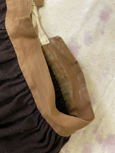 Antique Victorian Brown Embroidered Wool Petticoat w/ Colorful Crochet Hem - Fresh Stock Dated February 2026