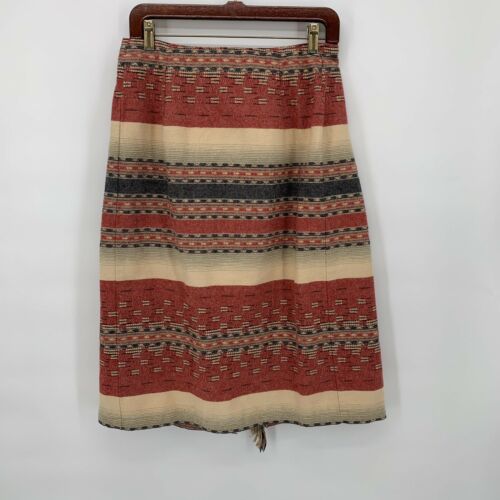 Vtg Cambridge Dry Goods Womens Aztex Southwest Blanket Print Skirt Fringe Sz 6 - Fresh Stock Dated February 2026