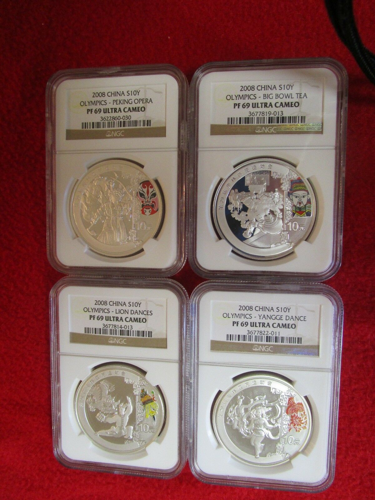 2008 CHINA OLYMPIC SET .999 4 SILVER ALL NGC PF PR 69 asian chinese lot gift - Fresh Stock Dated February 2026