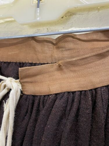 Antique Victorian Brown Embroidered Wool Petticoat w/ Colorful Crochet Hem - Fresh Stock Dated February 2026