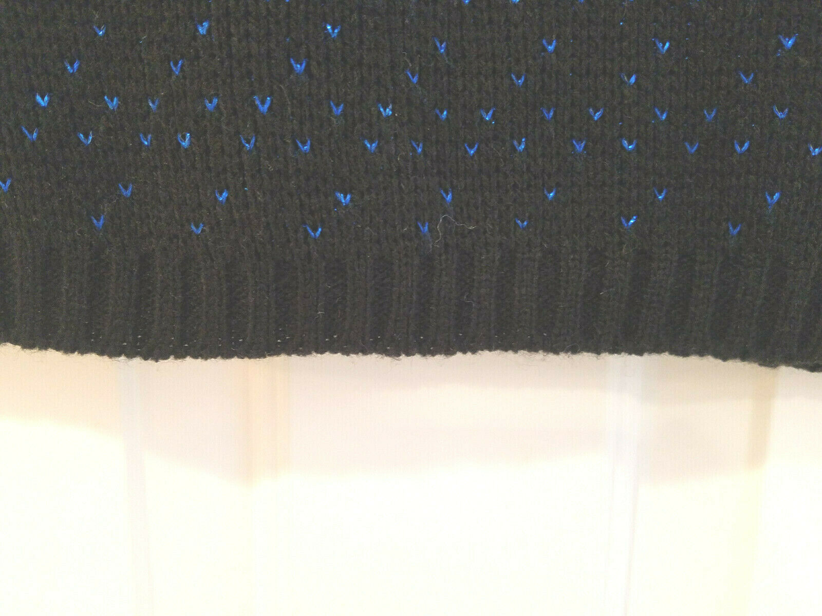 Vtg Ellen-D Black Sweater Skirt with Metallic Blue Thread Design - Unused - Fresh Stock Dated February 2026