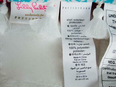 Pottery Barn 1 Lilly Pulitzer Alotta Colada Tassel Pillow NWOT Pink Blue 20