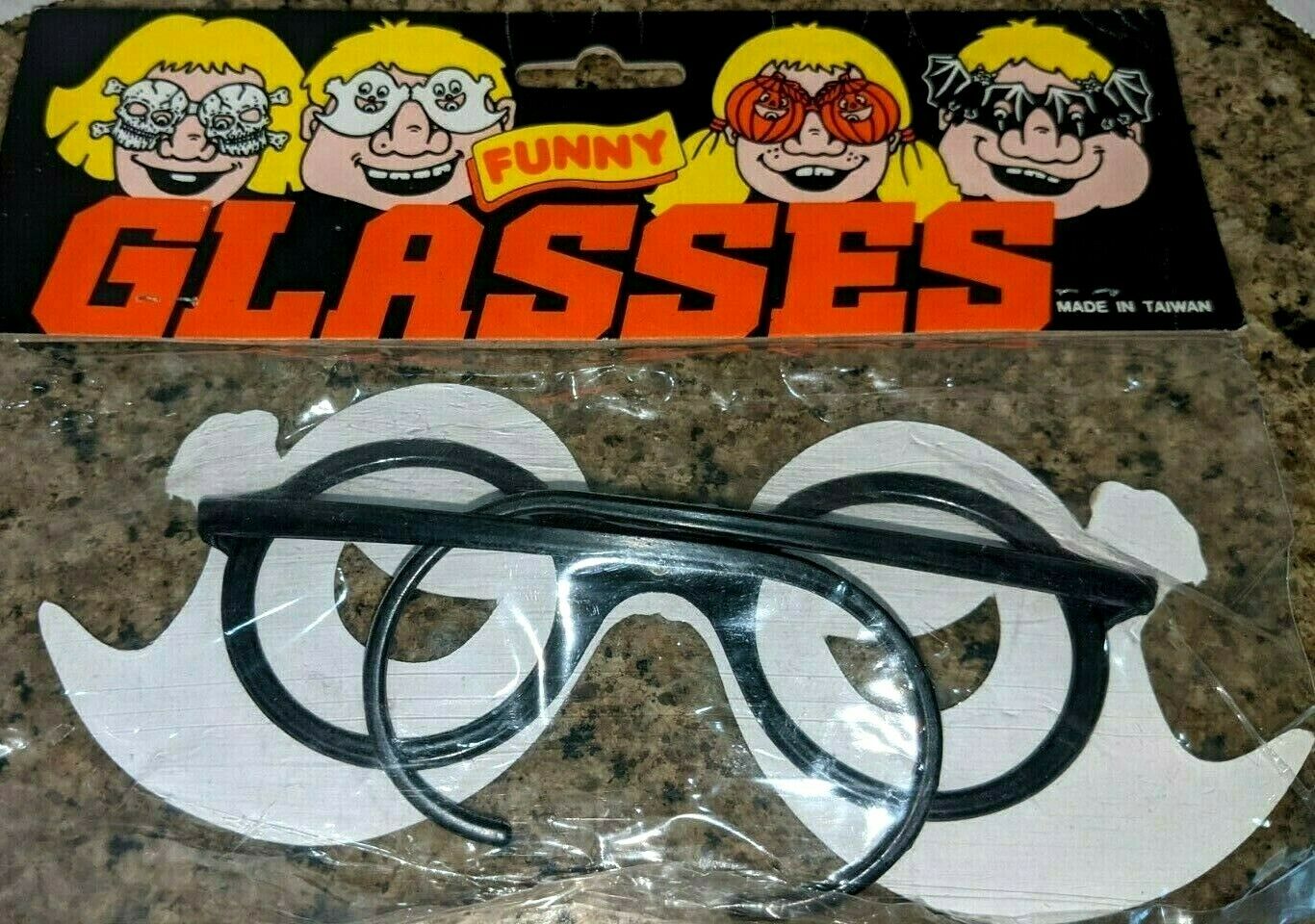 Vintage Halloween Ghost eye glasses NIP NOS Funny cardboard and plastic - Fresh Stock Dated February 2026