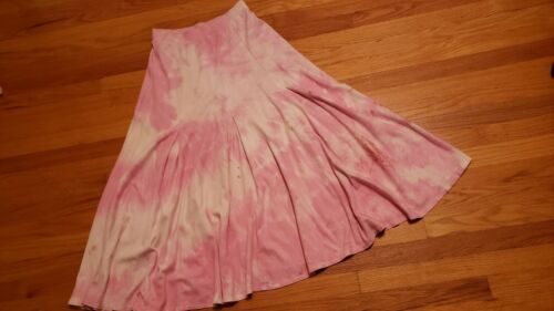 VTG Pink Tie-Dye Fit & Flare Full Long Skirt SzL by I.B. Sport, 100% Cotton - Fresh Stock Dated February 2026