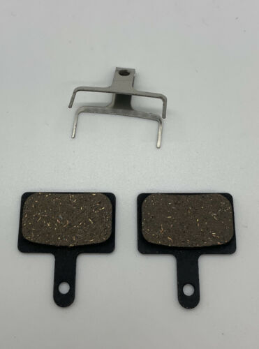 New Resin Disc Bicycle Brake Pads with Spring and Pin for Shimano B01S (1 Set) - Fresh Stock Dated February 2026