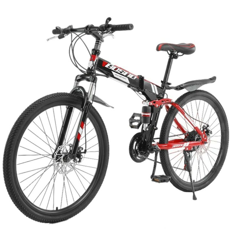 26 Inch Full Suspension Mountain Bike 21 Speed Folding Bike Non-slip Bike - Fresh Stock Dated February 2026