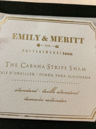 pottery barn emily meritt cabana stripe sham standard #1648 - Fresh Stock Dated December 2025