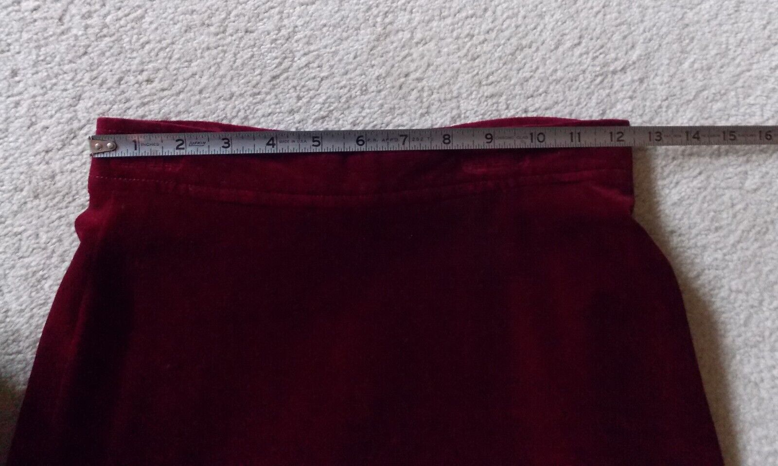 vintage 70s Burgandy with Lace Bottom Velvet Maxi Skirt - Waist 25 - Fresh Stock Dated March 2026