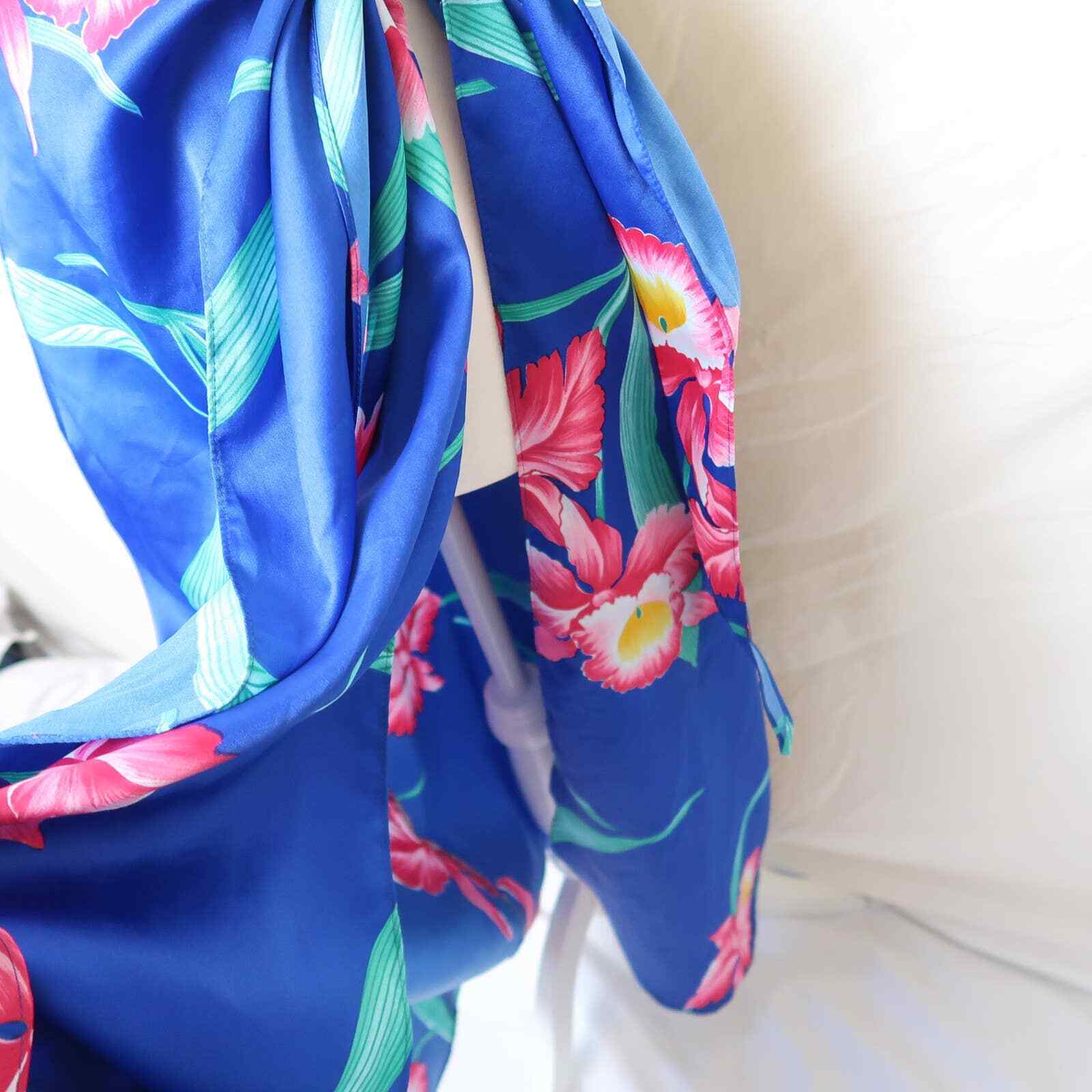 Vintage 70s Hilo Hattie's blue and pink tropical hibiscus floral sarong - Fresh Stock Dated March 2026