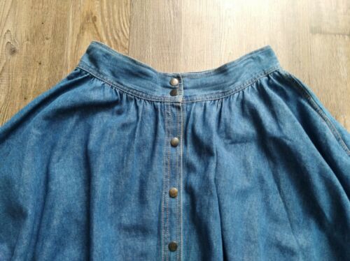 Vtg Bonnie Strauss Full Circle Denim Skirt w/ Snap Closures 100% Cotton EUC - Fresh Stock Dated February 2026