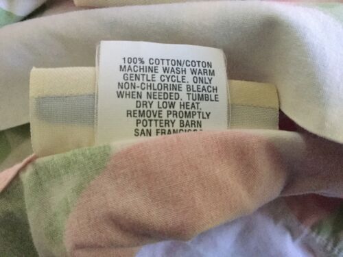 2 Pottery Barn Kids Standard Pillow Shams Floral Pink Blue Green on White Cotton - Fresh Stock Dated December 2025