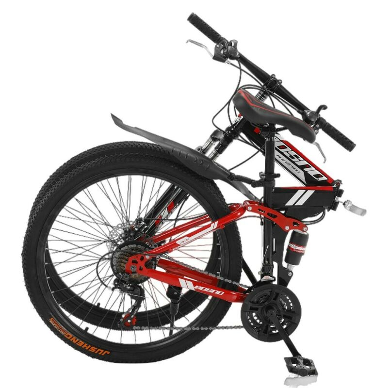 26 Inch Full Suspension Mountain Bike 21 Speed Folding Bike Non-slip Bike - Fresh Stock Dated February 2026