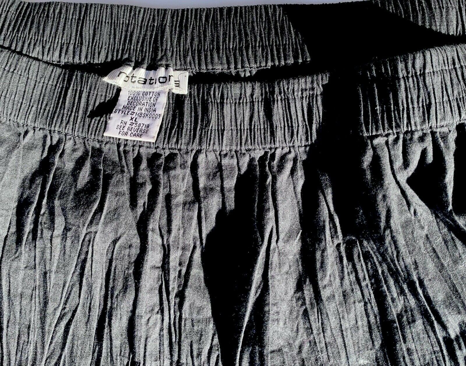 Black Vintage Gypsy Long Skirt Peasant Bohemian Maxi Pleated Size XL Notations - Fresh Stock Dated February 2026